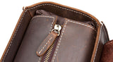Luxury Vintage Crazy Horse Leather Cowhide Travel Handbag ]Messenger Camera Video Bag