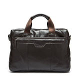 Genuine cowhide leather Briefcase Laptop Business vintage travel bags