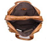 Genuine Leather Travel Laptop Backpack Multifunction Business Bag