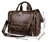 Large Capacity Real Genuine Leather Men Messenger Business Travel 15.6'' Laptop Briefcase Bag