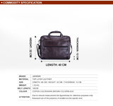 Fashion Genuine Leather Office Handbag Business Casual Men's Travel 17" Laptop Shoulder Bags Tote Briefcase