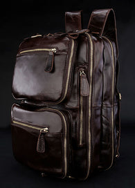 High Class 100% Real Genuine Leather Backpack Travel backpack School weekend Overnight Bag