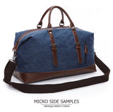 Canvas Leather Men Travel Carry on Luggage Duffel Handbag Tote Large Weekend Bag