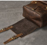 Retro Genuine Leather Men's Backpack Large Capacity Laptop Bag School Backpack Male Shoulder Bags Brown Leather Travel Backpacks