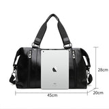 Men High Quality PU Leather Travel Bags Male Large Capacity Business Hand Luggage Bag Gym Waterproof Shoulder Bags