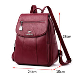 3-in-1 Vintage Backpack Women High Capacity Leather Shoulder Bags Large Capacity Travel Backpack School Bags For Teenage Girls
