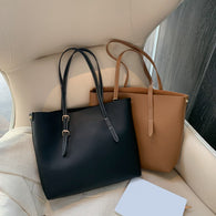 2pcs/Set PU Leather Handbag Women Large Capacity Casual Shoulder Clutch Bag Female Shoulder Bag Ladies' Crossbody Travel