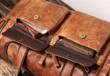 High Quality Large Big Vintage Brown Black Genuine Leather Business Men Travel Bags Shoulder Messenger Duffle Bag