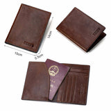 Genuine Leather Passport Cover ID Business Card Holder Travel Credit Wallet for Men Purse Case Driving License Bag Thin