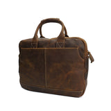 Crazy Horse Leather Brand Crossbody Shoulder 17" laptop Handbag Vintage large Male Briefcase Travel Bag