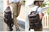 England Style Designer High Quality Genuine Leather Travel Backpack Bags business hiking napsack