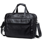 Fashion Genuine Leather Office Handbag Business Casual Men's Travel 17" Laptop Shoulder Bags Tote Briefcase