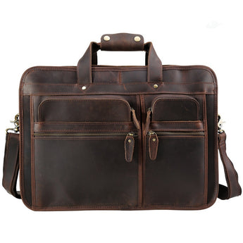 Handbag real leather new European vintage brand travel shoulder crossbody briefcase bags