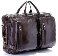 Fashion Multi-Function Full Grain Genuine Leather Travel Luggage Tote Weekend Bag